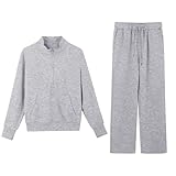 Gyaimxfu Tuta Donna Autunno Inverno Felpa Mezza Zip In Pile Senza Cappuccio E Pantaloni Con Tasche Due Pezzi Completo Palestra Tinta Unita Sportivo Completi Tute Da Ginnastica Completa