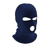 CT COTIM COYIN 3-Hole Warm Full Face Mask Cover Ski Mask Winter Balaclava Cap Knitted for Outdoor Sports, Navy Blue