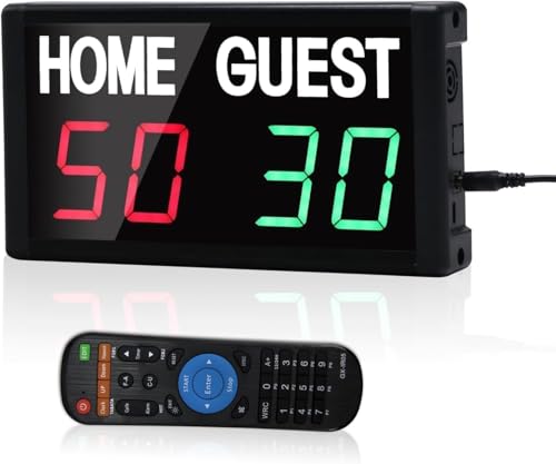 GAN XIN Anzeigetafel Elektronische, Tragbare LED Anzeigetafel 1.8 Zoll Digitale Scoreboard mit Fernbedienung für Basketball, Fußball, Volleyball