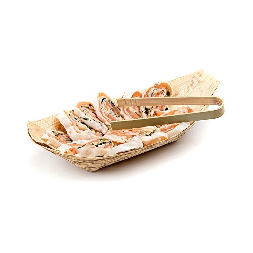 Restaurantware 4 Inch Bamboo Tongs 100 Wooden Tongs - Sturdy Crack-Resistant Natural Bamboo Tongs Small For Catering Or Buffets