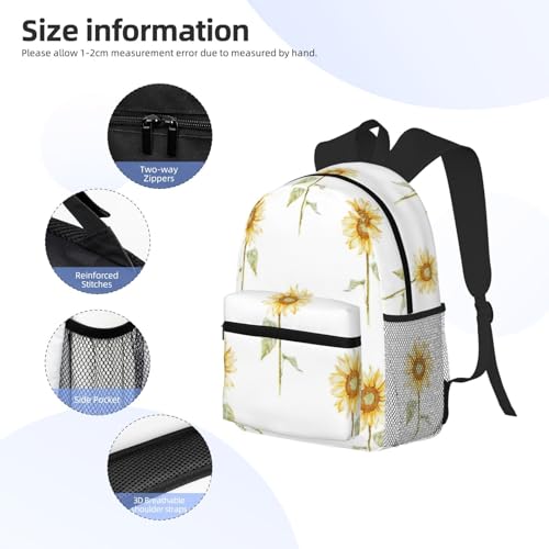 BREAUX Blossoming Sunflower Print Lightweight And Comfortable Duffel Bag, Casual Daypack, Multipurpose Backpack 5