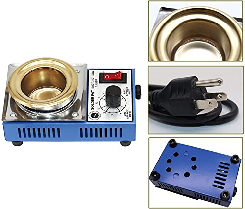 Image of Electric Solder Pot with Titanium Plate - 2 Inch 220V 150W Desoldering Bath for Precise Soldering and Desoldering Applications (200-450 Celsius) inch