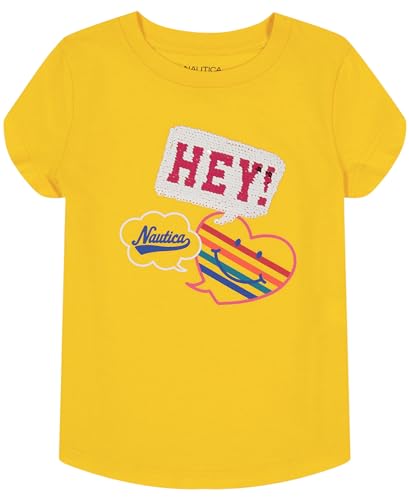 Nautica Girls' Short Sleeve T-Shirt with Flip Sequin Design, Cotton Tee with Tagless Interior2