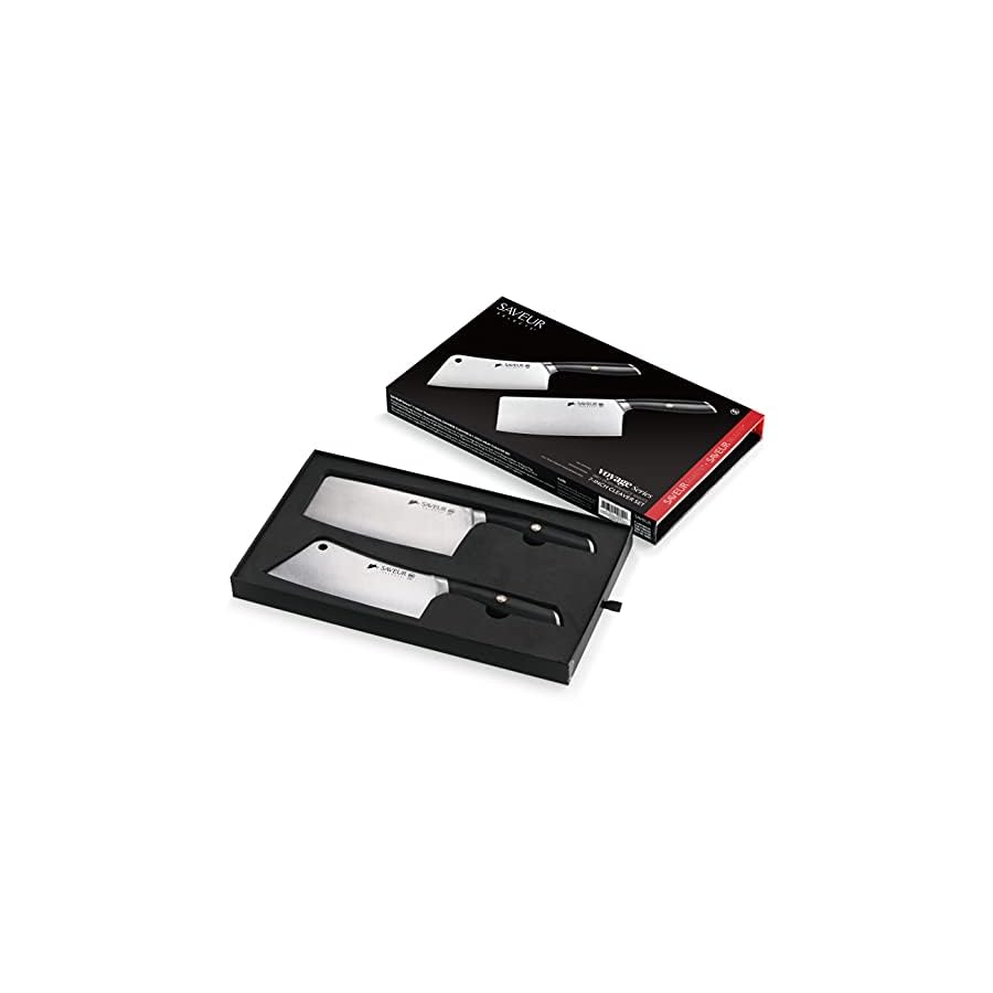 Saveur-Selects-1026290-German-Steel-Forged-2-Piece-Cleaver-Set SAVEUR SELECTS 1026290 German Steel Forged 2-Piece Cleaver Set