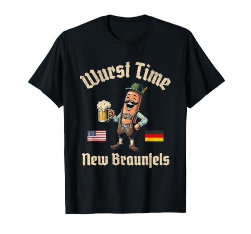 Wurst Time Wurst Fest, German Beer Festival, New Braunfels T-Shirt, Men, Black, 3X-Large