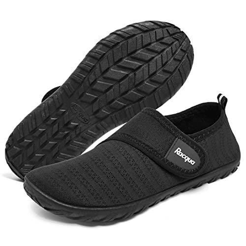 Racqua Kids Water Shoes Boys Girls Quick Dry Barefoot Lightweight Beach Sport Aqua Shoes Swim Pool Walking Surfing Boating Shoes Big Kid Black 3 #TOP24