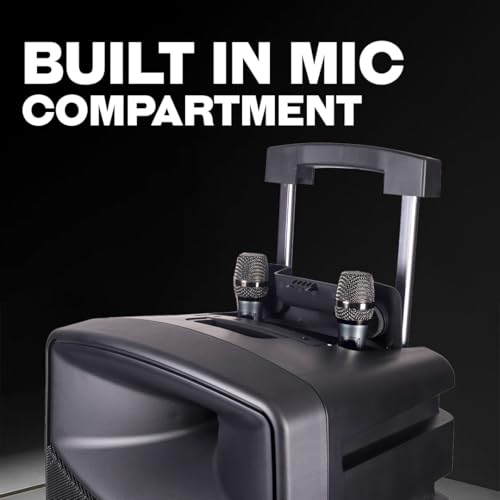 Image of PERSANG Octane 9 Premium Singing Trolley Speaker (15) 38.10 cms | 800W Peak Power | 2X UHF Wireless Mic | Upto 6 Hours Playtime | 38.1 cm Driver, Bluetooth, Aux, USB, SD Card & FM