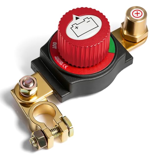 Mtchavno Batterie Trennschalter 12V-48V Einstellbarer 180 Batterieschalter ON-OFF Batteriehauptschalter Autobatterieschalter für Auto Motorrad Boat Jacht Caravan Suitable for Positive Terminal