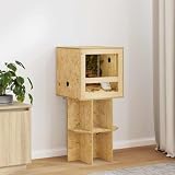 Terrarienunterschrank aus OSB 40 x 40 x 50 cm mit Ablagefach für Reptilien und Kleintiere, braun