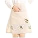 Love Potato Fashion - Grembiule da tè ricamato beige, per lavori domestici e cucina, a mezza vita, con tasca, 50 x 50 cm