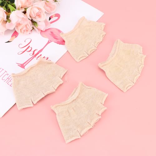 Image of 4 Pairs Open-Toe Five Toe Socks for Women with Elastic Forefoot Support Pad Breathable Peep Half Socks No-Show for Yoga Fitness