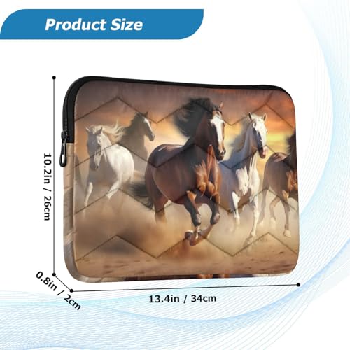 Funda para laptop 13-14 pulgadas con diseño de caballos al atardecer miniatura 3