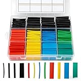 140Pcs/Box Cable Heat Shrinkable Tube, Insulated Heat Shrink Tubing for Wire Protection, Colorful and Black Shrink Tubes for Electrical Wiring, Assorted Set