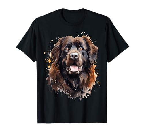 Newfoundland Lovers Design Pop Art Chien Terre-Neuve T-Shirt