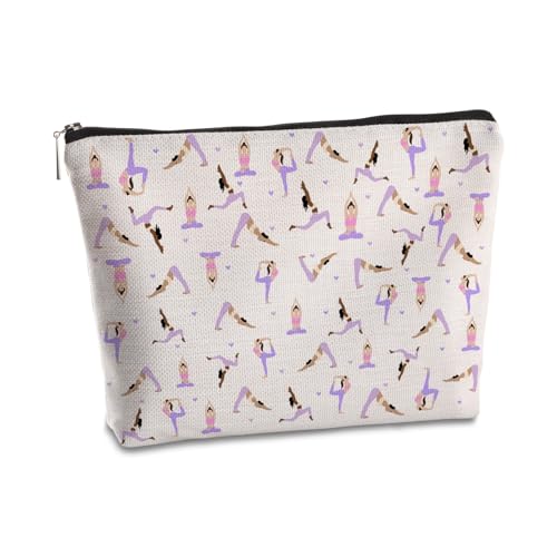 Yoga Gifts for Women Makeup Bag Yoga Accessories Organizer Pouch Yoga Lovers Birthday Christmas Gift Cosmetic Travel Bag for Yoga Instructor Pilates Teacher Gym Lovers