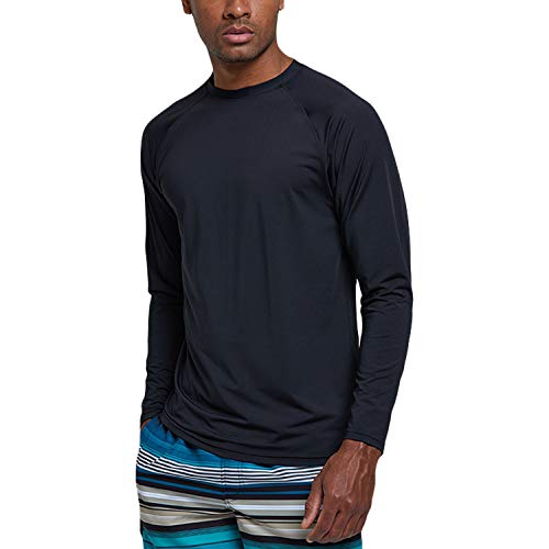 Image of Satankud Men's Swim Shirts Rashguard Sun Shirt UPF 50+ UV Sun Protection Outdoor Long Sleeve T-Shirt Swimwear
