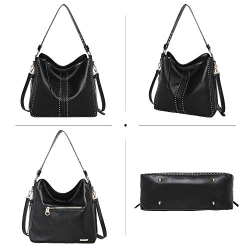 Montana West Large Hobo Handbag For Women Studded Leather Shoulder Bag Crossbody Purse With Tassel Mwc-1001Bk #TOP1