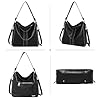 Montana West Large Hobo Handbag for Women Studded Leather Shoulder Bag Crossbody Purse With Tassel MWC-1001BK