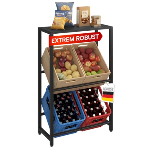 STEELSØN Macondo Getränkekistenregal mit Ablage – stabiles & platzsparendes Getränkeregal für...