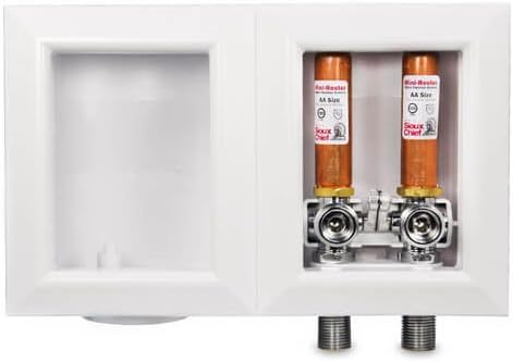 Ox Box Washing Machine Outlet Box w/Mini-Rester Water Hammer Arrester Std. Pk, 1/2" Sweat, 1/2" MIP