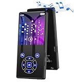 Gueray MP3 Player Bluetooth 64GB Build-in HiFi Speaker Bluetooth 5.0 Portable MP3 FM Radio Photo E-Book Reader Supports up to 128GB Black