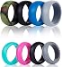 Syourself Silicone Wedding Ring Band for Men Women-6 Pack-Safe Flexible Comfortable Medical Grade Love Rings Set- Fit for Sports & Outdoors, Workout, Fitness, Athletes, Engineers+Gift Box(Man 10)