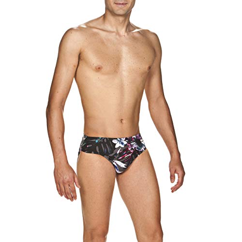 Arena Tropical Flowers Maxlife Brief Swimsuit, Grey - Multicolor, 26 #TOP2
