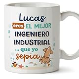 MUGFFINS Tazas Personalizadas para INGENIERO INDUSTRIAL hombre - En Español - Mejor que yo Sepia - 11 oz / 330 ml - Regalo Personalizable original y divertido