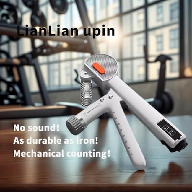 Grip Strength Trainer, Hand Grip Strengthener with Adjustable Resistance 11-132Lbs, Automatic Counter, Ergonomic Design, Forearm Strengthener for Musicians Athletes and Injury Recovery