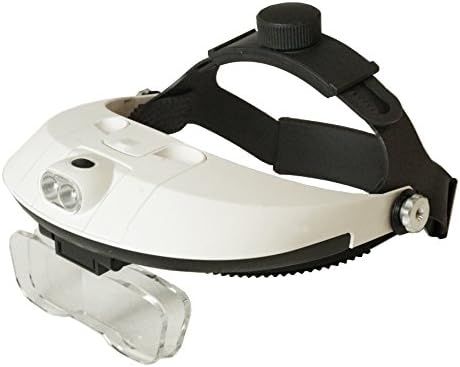 101Color Head Mount Magnifier Glasses with Detachable Ultra Bright LED Head Lamp - 5 Interchangeable Lenses: 1.0X, 1.5X, 2.0X, 2.5X, 3.5X Magnification