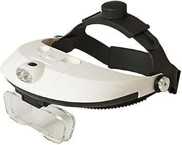 101Color Head Mount Magnifier Glasses with Detachable Ultra Bright LED Head Lamp - 5 Interchangeable Lenses: 1.0X, 1.5X, 2.0X, 2.5X, 3.5X Magnification