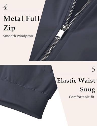 Image of MAGCOMSEN Men's Jacket Lightweight Windbreaker Bomber Jacket Windproof Casual Jacket Zip Up Coats Outwear with 5 Pockets