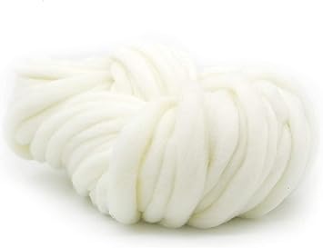 Knitting Yarn Super Roving Special Coarse Wool Handmade DIY Knitting Scarf Silk Hat Blanket Tapestry Thread 1 Color 06 Waterland Color 02 Cream White