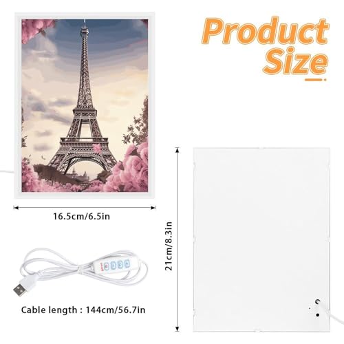 Espejo de maquillaje LED Paris Torre Eiffel 8.3 x 6.5 in miniatura 2
