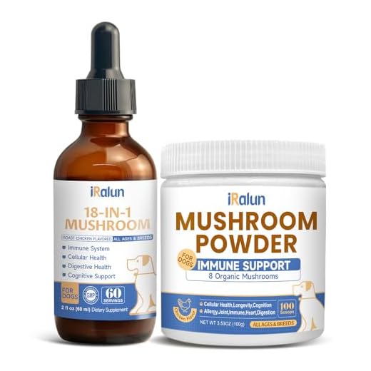 Daily Mushroom Wellness Duo: 18-in-1 Liquid Drops + 8-in-1 Powder for Dogs | Immune Support, Joint Health & Shiny Coat | Savory Chicken Flavor | All-Natural Formula for All Breeds & Ages