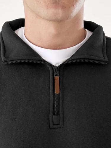 PLEPAN Quarter Zip Pullover Mens Casual Fleece Sweatshirt Long Sleeve Mock Neck Sweater Polo with Pocket4
