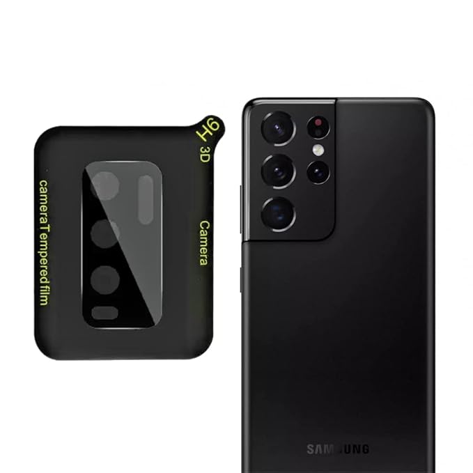 Careflection Premium Black 3D Tempered Glass Camera Protector Guard for Samsung Galaxy S21 ULTRA