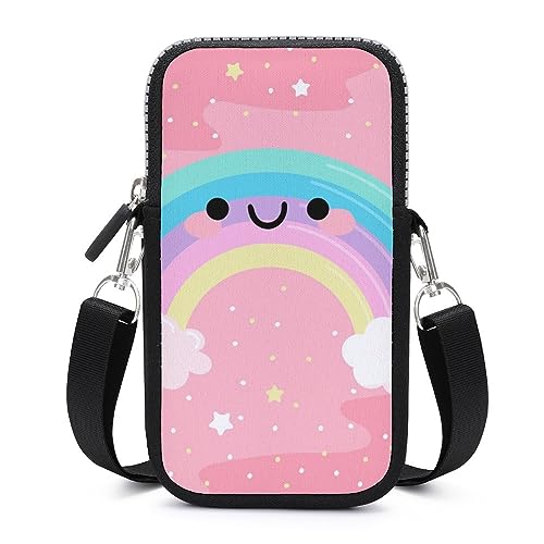 Sac Bandoulière Téléphone Portable Étoile Arc-En-Ciel petit sacoche portefeuille pochette