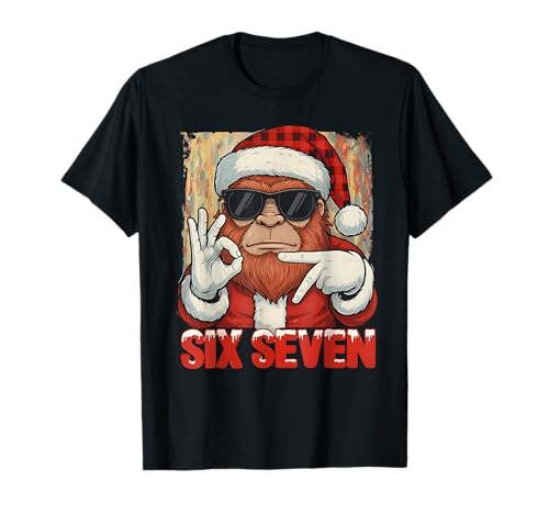 Six Seven 67 Meme Bigfoot Funny Chistmas Men Women Boys Teen T-Shirt
