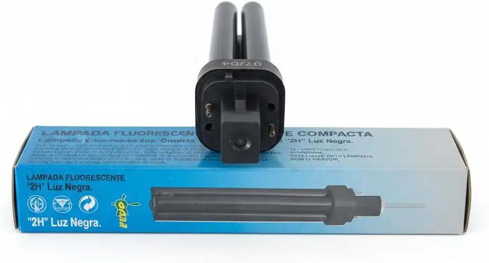 Lâmpada Tipo H 18W 2U 2 Pinos Bivolt Luz Negra ou 6400K Alta Eficiência Iluminação Versátil (Preta)