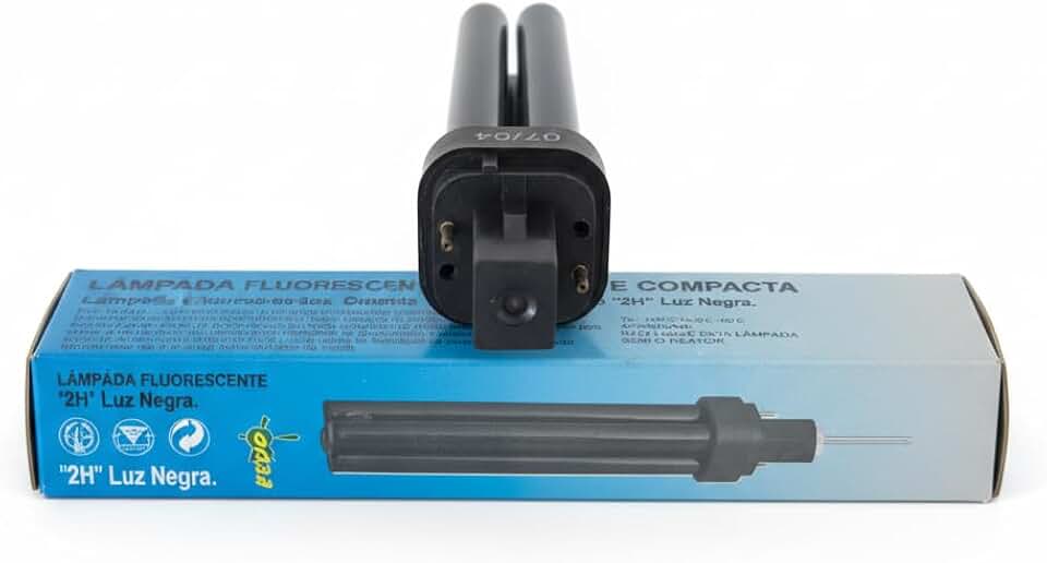 Lâmpada Tipo H 18W 2U 2 Pinos Bivolt Luz Negra ou 6400K Alta Eficiência Iluminação Versátil (Preta)