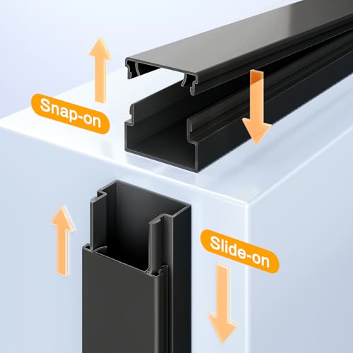 Delamu 157in Cord Hider, Cord Cover Wall Cable Management, Paintable Wire Cover for Cords, Cable Hider Raceway Kit, Cable Cover Concealer, Wire Hiders for TV on Wall, 10 X L15.7 W1.18 H0.6in, Black