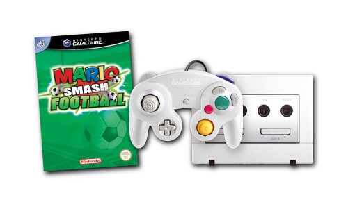 White GameCube Konsole mit Mario smash football - PAL