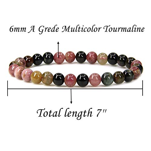 Image of Angelstones Gemstones 6mm Round Beads Healing Crystal Bracelet for women, 7.0 Inches, Natural Gemstone, Quartz | Natural Gemstone, Handmade Gifts for Women, Healing Crystal Round Beaded Stretch Bracelets, Unisex Jewelry for Women and Men
