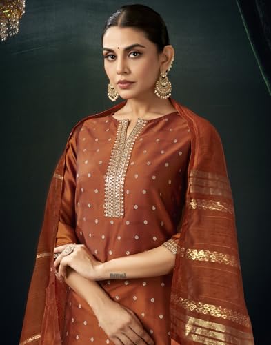 Image of SKYLEE Velvet Dyed, Sequins, Embroidery and Lace Straight Kurta Set with Dupatta