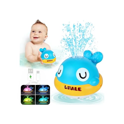 Light Up Baby Bath Toys: 1 2 3 4 5 Year Old Boy Girls Birthday Gifts - Rechargeable Bath Toy Baby Showe Gifts 123 Valentins Day Gift For Kids Babies Swimmming Pool Water Bathtub Toys For Toddlers