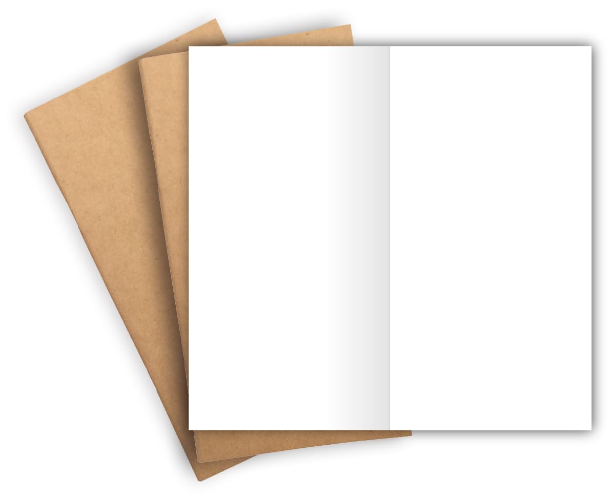 newestor Travelers Notebook Inserts - Blank Paper Notebooks for Standard Size Travelers Notebook, Set of 3, Total 192 Pages, 8.25 x 4.25 Inches