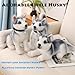 ELAINREN Lifelike Standing Husky Stuffed Dog Realistic Huskies Puppy Plush Toy Gifts/11.8''