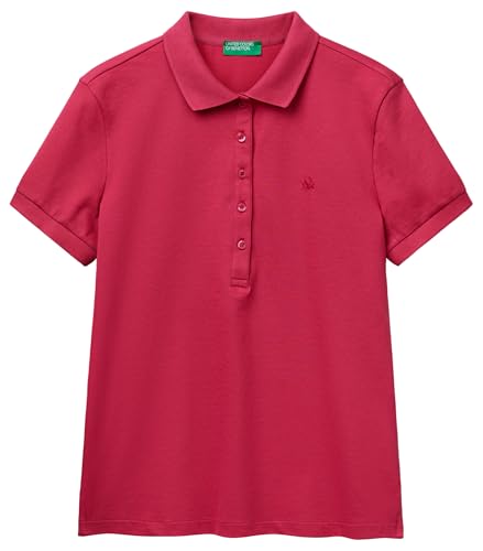 United Colors of Benetton Maglia Polo M/M 3TQJD300W, Rosso, XS Donna