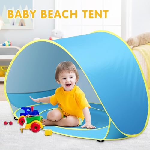Kapeazo Baby Beach Tent with Pool, Pop Up UV Sun Shelter for Infant (Blue) - image 7